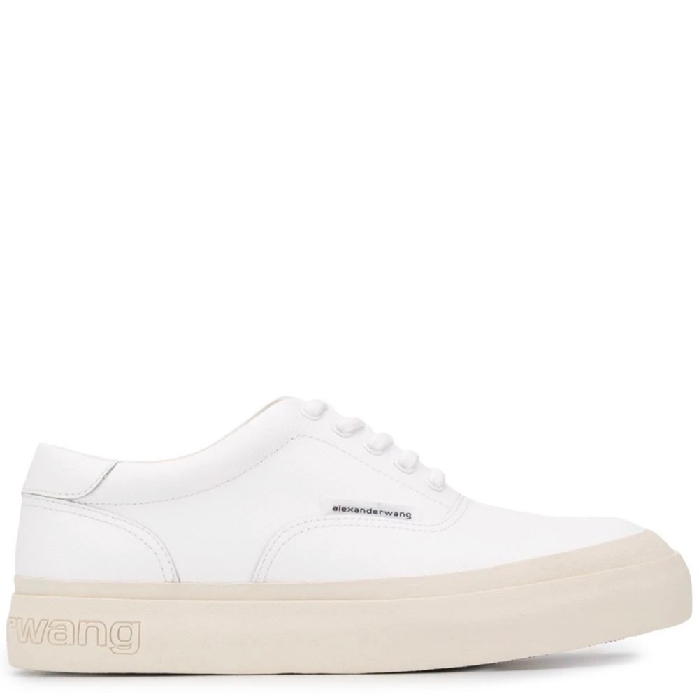 Alexander Wang White Andy Platform Canvas Sneakers Size 37